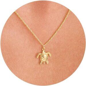 ⚡Golden Necklace Dragon Dragonfly Turtle Snake Pendant Simple Cute Trendy Plated